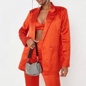 Orange Silk Blazer